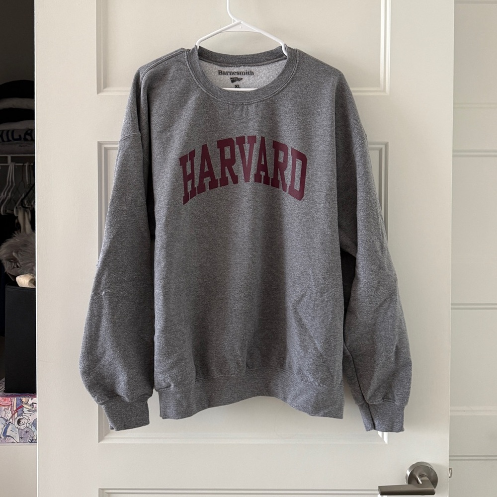 Harvard Gray Crewneck Sweater
